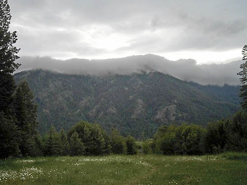 cloud descending ridge near Wish-Poosh Campground, Kittitas County, Washington