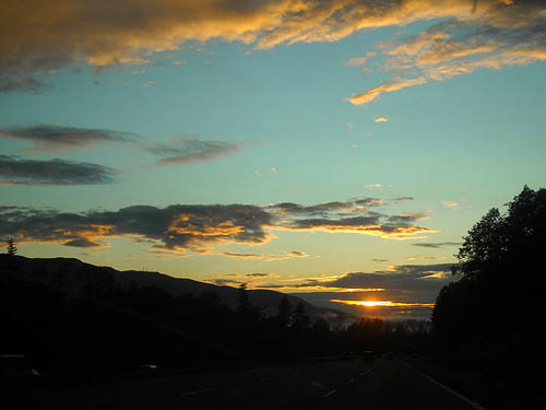 sunset west of Snoqualmie Pass, Washington, 17 July 2011