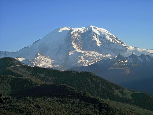 Mount Rainier from the road to Huckleberry Ridge, Pierce County, Washington