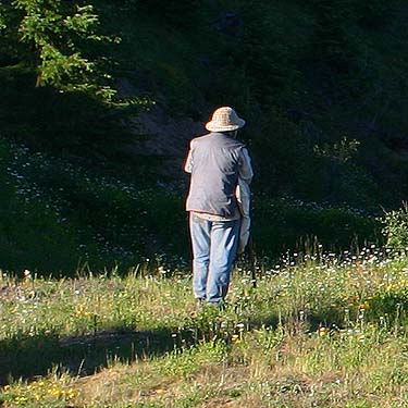 Rod Crawford at crest of Huckleberry Ridge, Pierce County, Washington