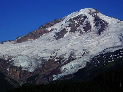 Mount Baker, Whatcom County, Washington, Roosevelt and Coleman glaciers seen from NW