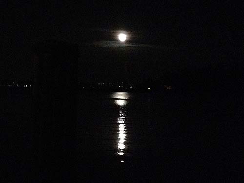 moon seen from Bainbridge Island ferry terminal, 2 days after 5 May 2012 "supermoon"