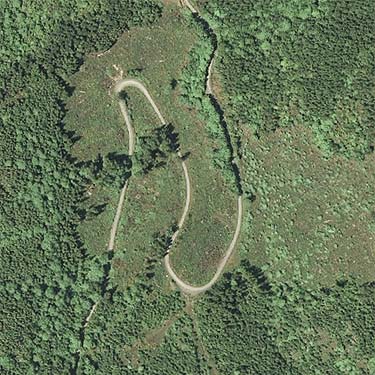 aerial view, clearcut on Green Mountain Road, Snohomish County, Washington