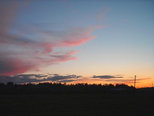 sunset viewed from I-5 in northern Snohomish County, WA, on 7 May 2010
