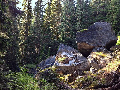 boulders by Smithbrook Trail, crest of Nason Ridge, Chelan County, Washington