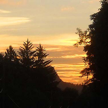 sunset near Scenic, Washington, 1 August 2012
