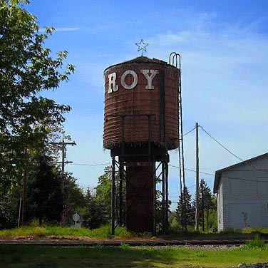 water tower, Roy, Washington