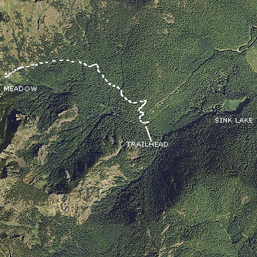 2009 aerial photo of lower Mt. Townsend trail, Jefferson County, Washington