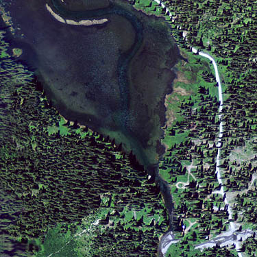 2009 aerial photo of Tucquala Lake, northern Kittitas County, Washington