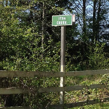 sign for "Itsa Creek" near Joyce, Clallam County, Washington