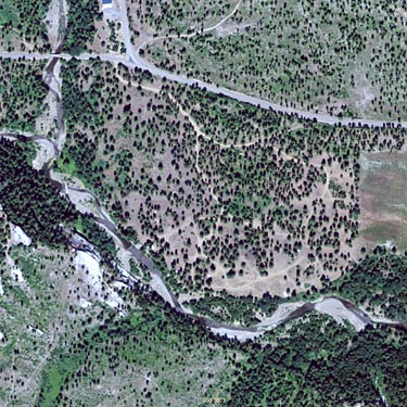 aerial photo of Teanaway Campground, Kittitas County, Washington