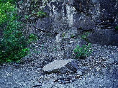 back wall of Glacier Creek Road quarry, Whatcom County, Washington
