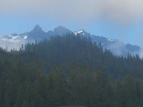 Jefferson Peak seen from the road, near Mt. Washington Pass, Mason County, Washington