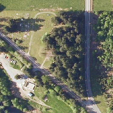 aerial view of Wilkeson town cemetery & adjacent habitats, Pierce County, Washington