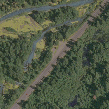 aerial photo, site of former Fish Pond Campground, Chelan County, Washington