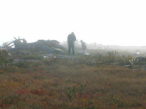 Ron and Jerry Austin in the fog, Ala Spit County Park, Whidbey Island, Washington