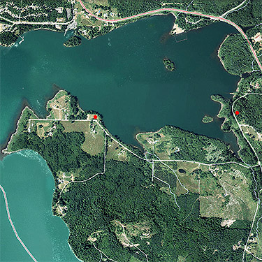 2017 aerial photo of spider sites, Alder Cemetery, Alder Reservoir, Pierce County, Washington