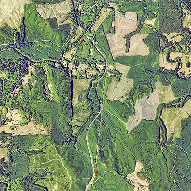 aerial photo of field sites south of Artic, Washington