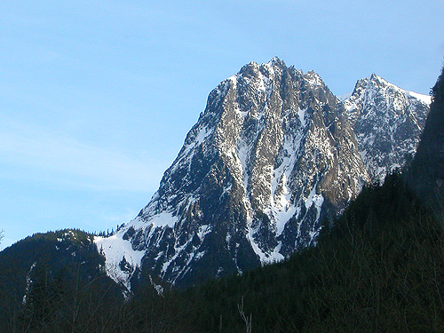 view of Mt. Persis from access road to Cavanaugh Lake, S-central Snohomish County, Washington