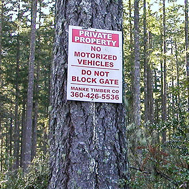 Manke Timber sign, Ballow Road, Hartstene Island, Washington