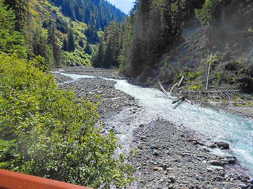 creek upstream of Bar Creek Bridge, N of Mt Baker, Washington