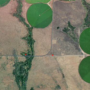 aerial view of field sites on Beverly-Burke Road, SW Grant County, Washington