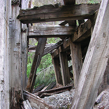 ruins of mining activity (stamping mill?) Blewett townsite, near Blewett Pass, Chelan County, Washington