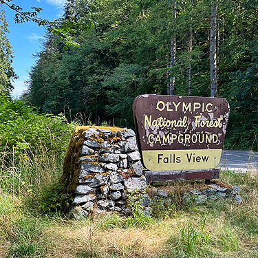 sign for Falls View Campground, Jefferson County, Washington