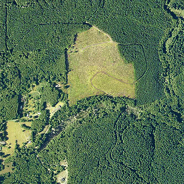 Bush Creek Valley field site, Grays Harbor County, Washington, 2018 aerial photo