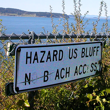 vandalized danger sign, Utsalady Point Park, Camano Island, Washington