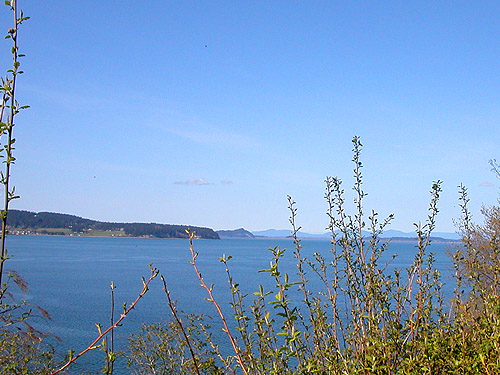 view of Whidbey Island and Skagit Bay from Utsalady Point Park, Camano Island, Washington