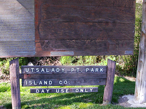 sign for Utsalady Point Park, Camano Island, Washington