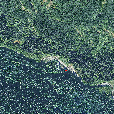 2017 aerial photo of South Fork Canyon Creek at FS Road 41, Snohomish County, Washington