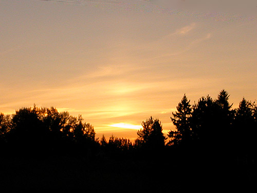 sunset from central Pierce County, Washington on 12 August 2023