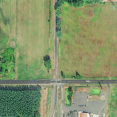 railroad tracks north of Grandview Road, Whatcom County, Washington (aerial photo)