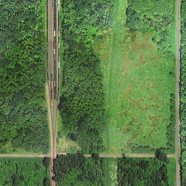 aerial view of big field on Lonseth Road, Whatcom County, Washington