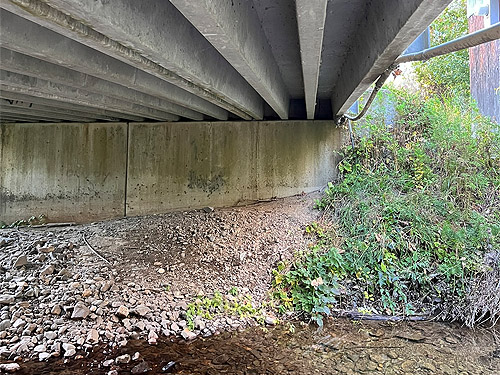under bridge, Mill Creek at Cole Road, NE of Colville, Washington