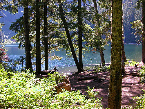 First view of Cora Lake, Lewis County, Washington