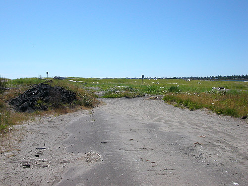end of washed-out road on Damon Point, Grays Harbor County, Washington