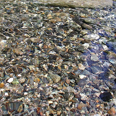 clear river water NW of De Roux Campground, North Fork Teanaway, Kittitas County, Washington