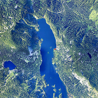 Lake Dorothy, Alpine Lakes, King County, Washington, 2013 aerial view