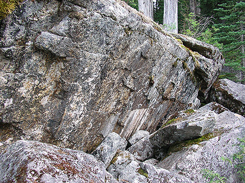 giant talus rock, Lake Dorothy, Alpine Lakes, King County, Washington