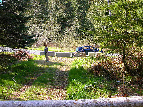 blocked road into timberland, Deer Park Road, Clallam County, Washington