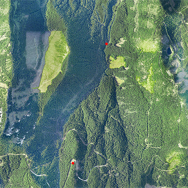 aerial photo of East Creek area, central Lewis County, Washington
