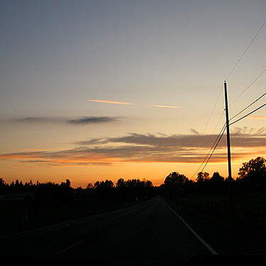 sunset on 6 September 2019 from near Middle Fork Nooksack River road, Whatcom County, Washington
