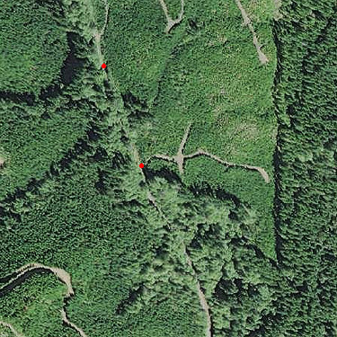 2017 aerial view of Fir Creek at Road 23, Mason County, Washington
