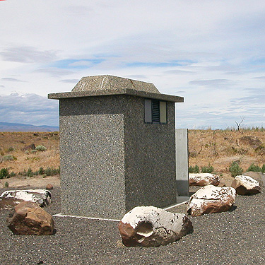 outhouse at east end of Burke Lake, Grant County, Washington