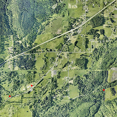 aerial photo of spider sites in the vicinity of Glenoma, Lewis County, Washington