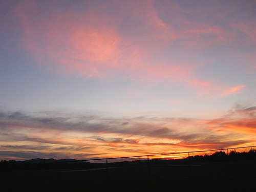 sunset south of Shelton, Washington on 22 October 2020