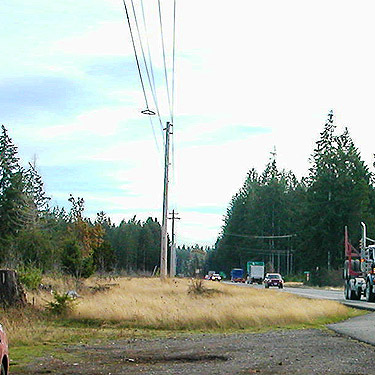 highway traffic, Johns Lake Road at Highway 101 near Shelton, Washington
